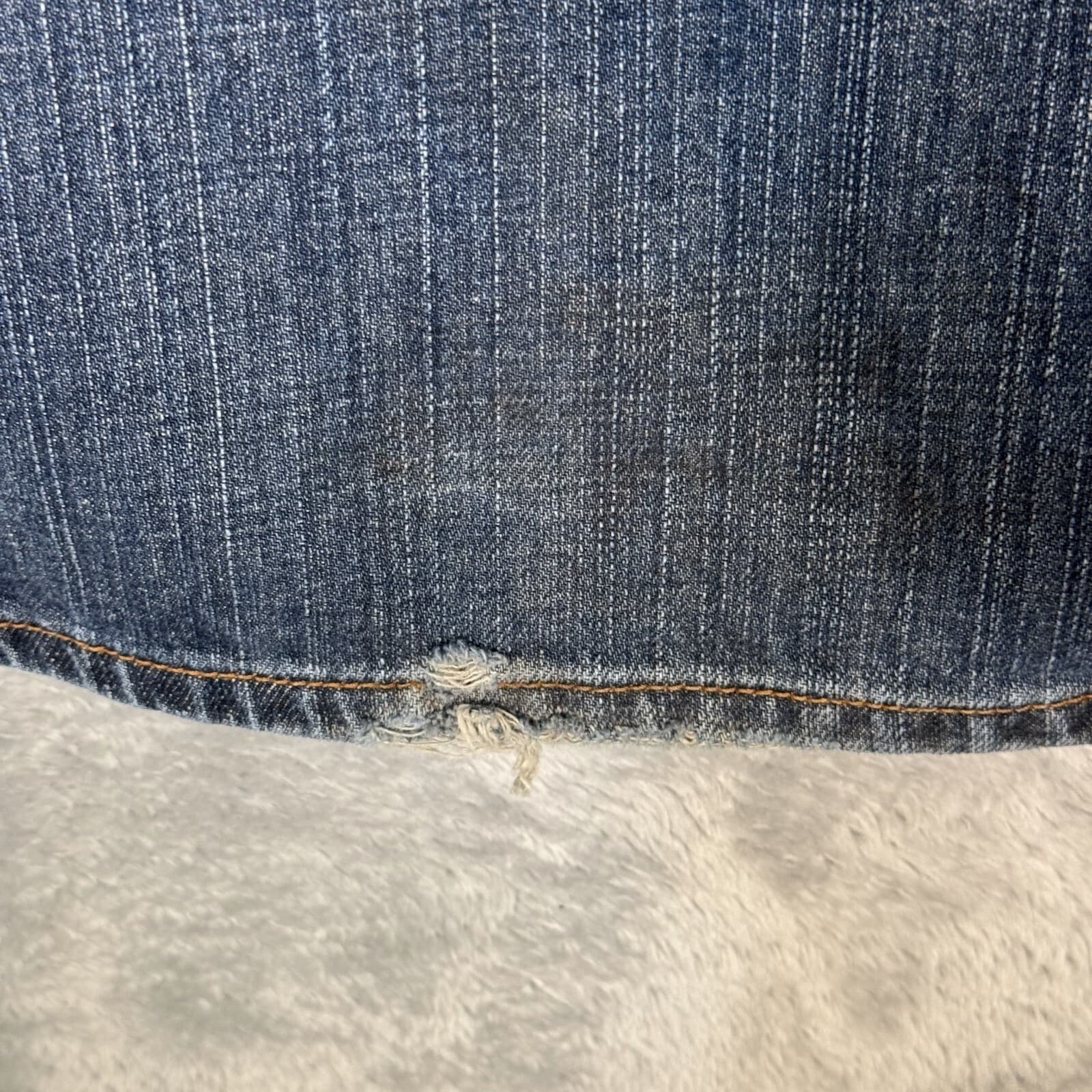 Levi’s 527 Jeans Mens 38x32 Blue Whsikered Boot Cut Mid Rise Denim Zip Fly - Thumbnail 3