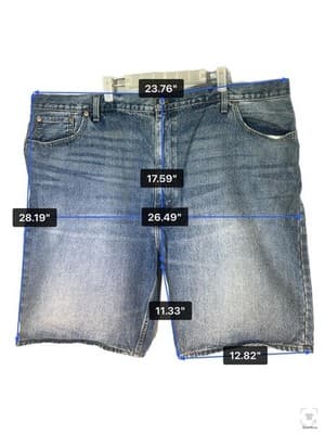 Levis 569 Shorts Mens 50 Blue Bermuda 11 Inseam 5-Pocket Denim Zip Fly - Thumbnail 13