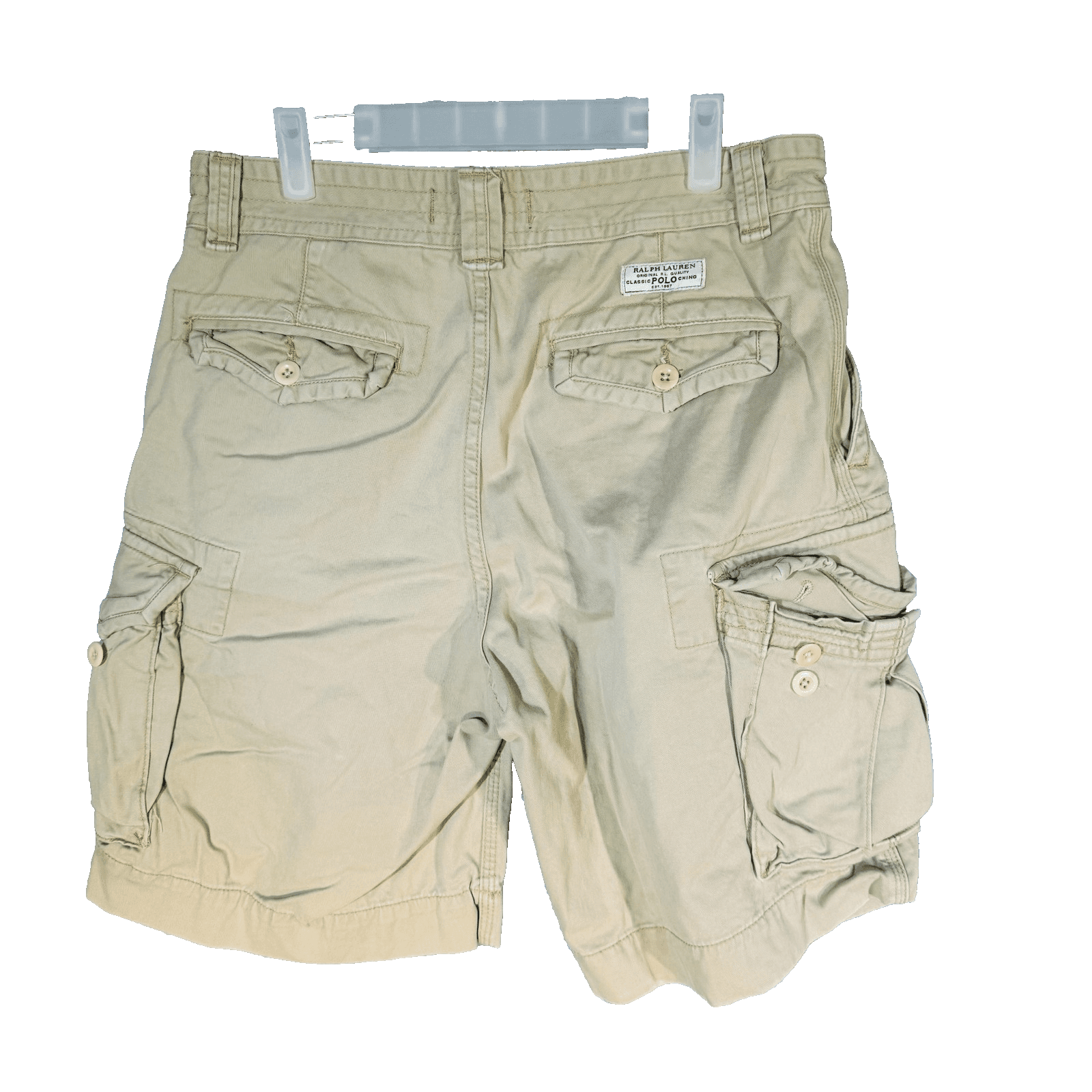 Polo By Ralph Lauren Shorts Mens 32 Beige Cargo Cotton Canvas Pockets 11 Inseam - Thumbnail 6