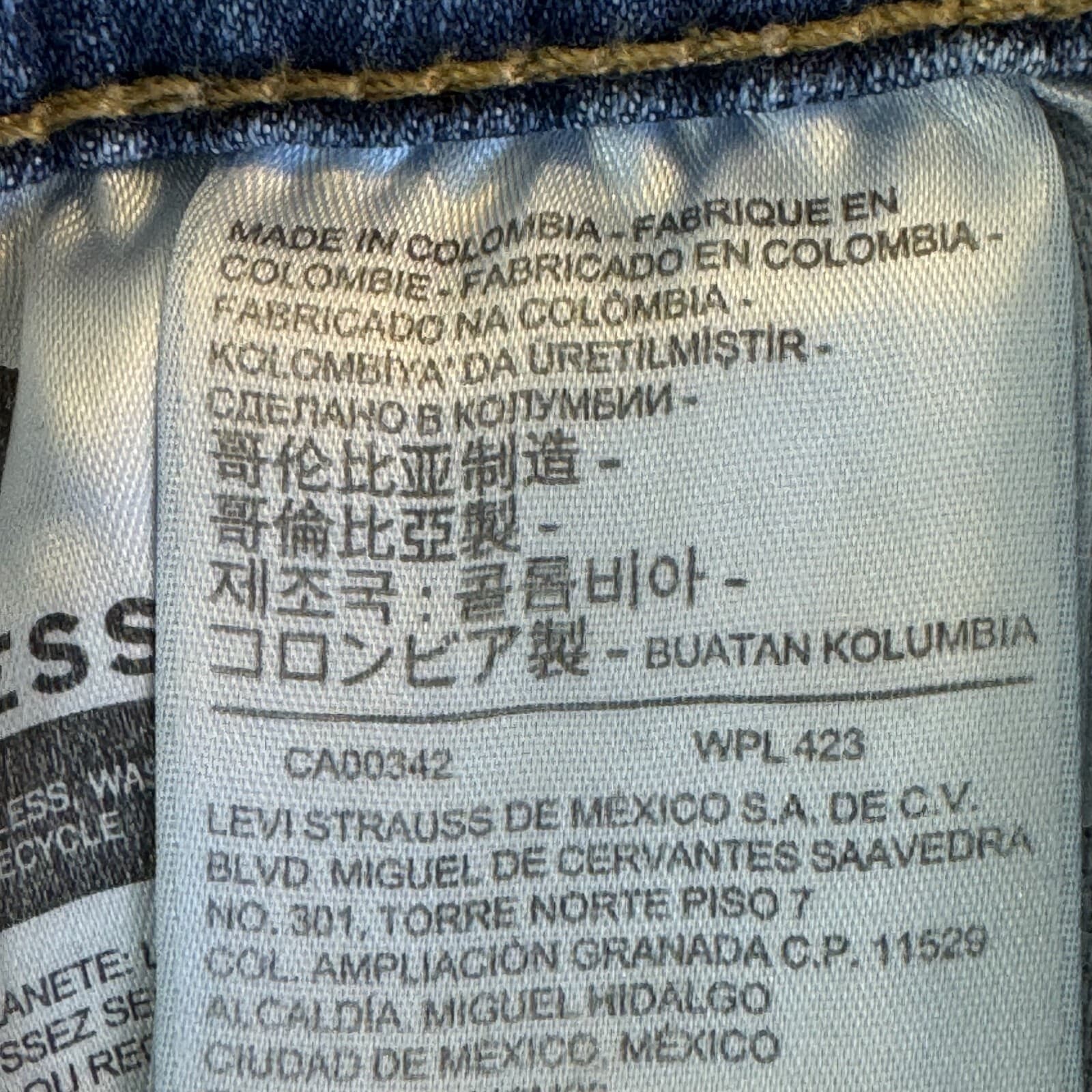 Levis 512 Jeans Mens 38x32 Slim Tapered Blue Stretch Denim Mid Rise Zip Fly - Thumbnail 5