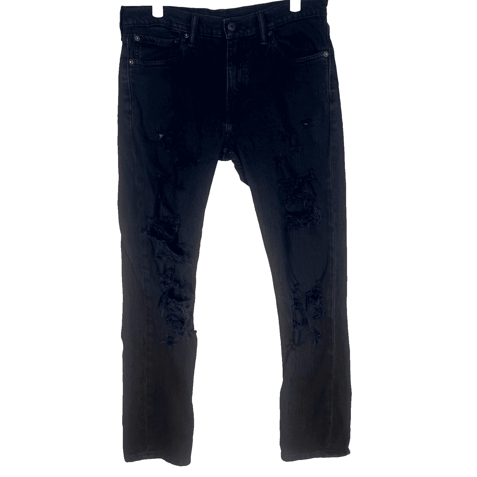 Levi’s 511 Men’s Slim Fit Jeans 32x30 Black Stretch Distressed Denim Zip Fly - Image 1