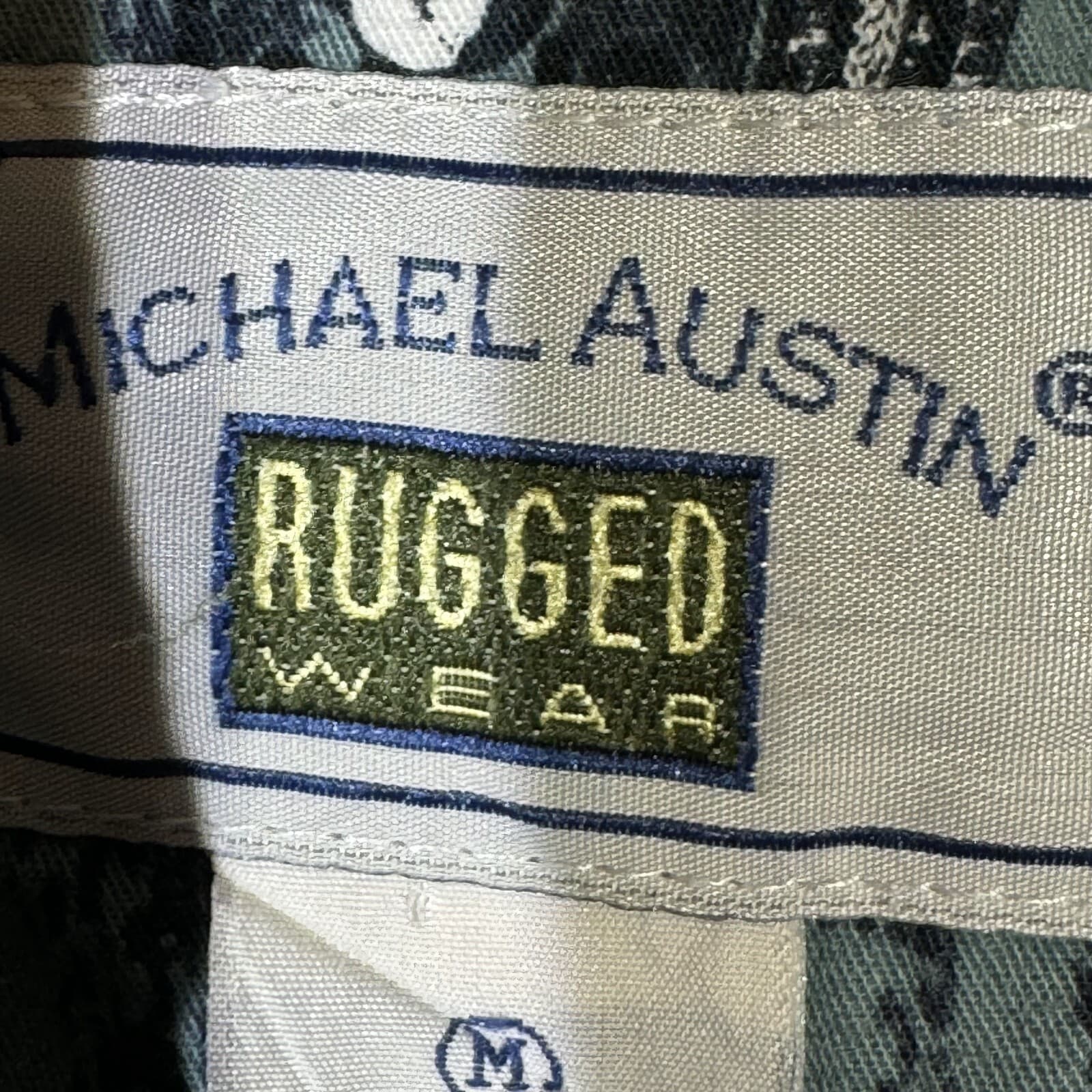 Michael Austin Ruggedwear Men’s Shirt Medium Gray Fishing Print Cotton M210 - Thumbnail 7