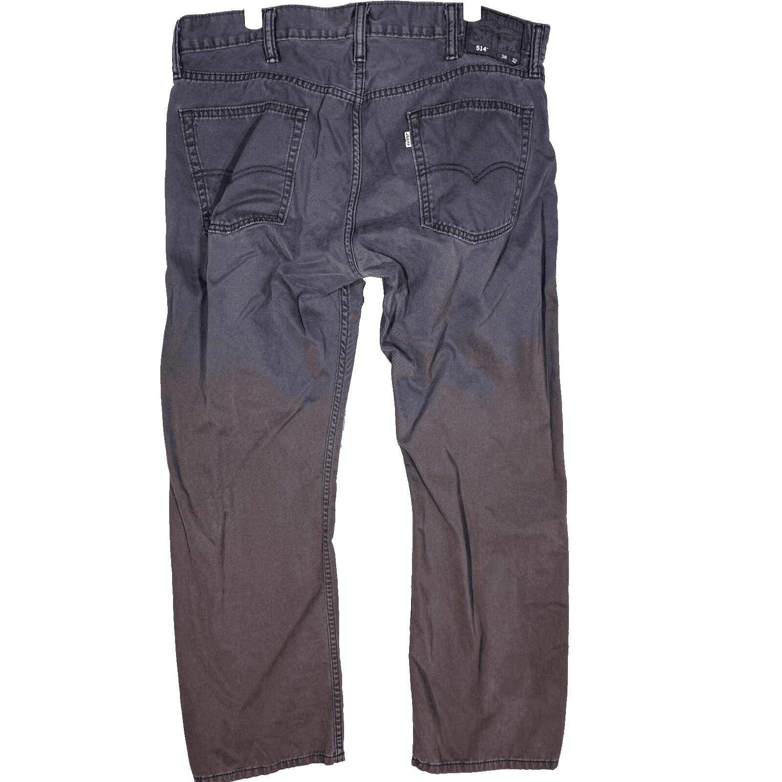 Levi’s 514 Men’s Jeans 38x32 Gray Denim Straight Fit Mid-Rise Zip Fly - Thumbnail 2