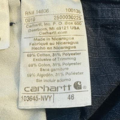 Carhartt Shorts Mens 46 Blue Cargo Relaxed Fit 8 Inseam Canvas Pockets - Thumbnail 9