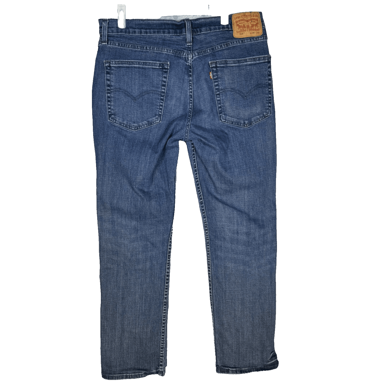 Levi’s 514 Men’s Jeans 36x32 Blue Denim Mid Rise Straight Fit Zip Fly - Thumbnail 2