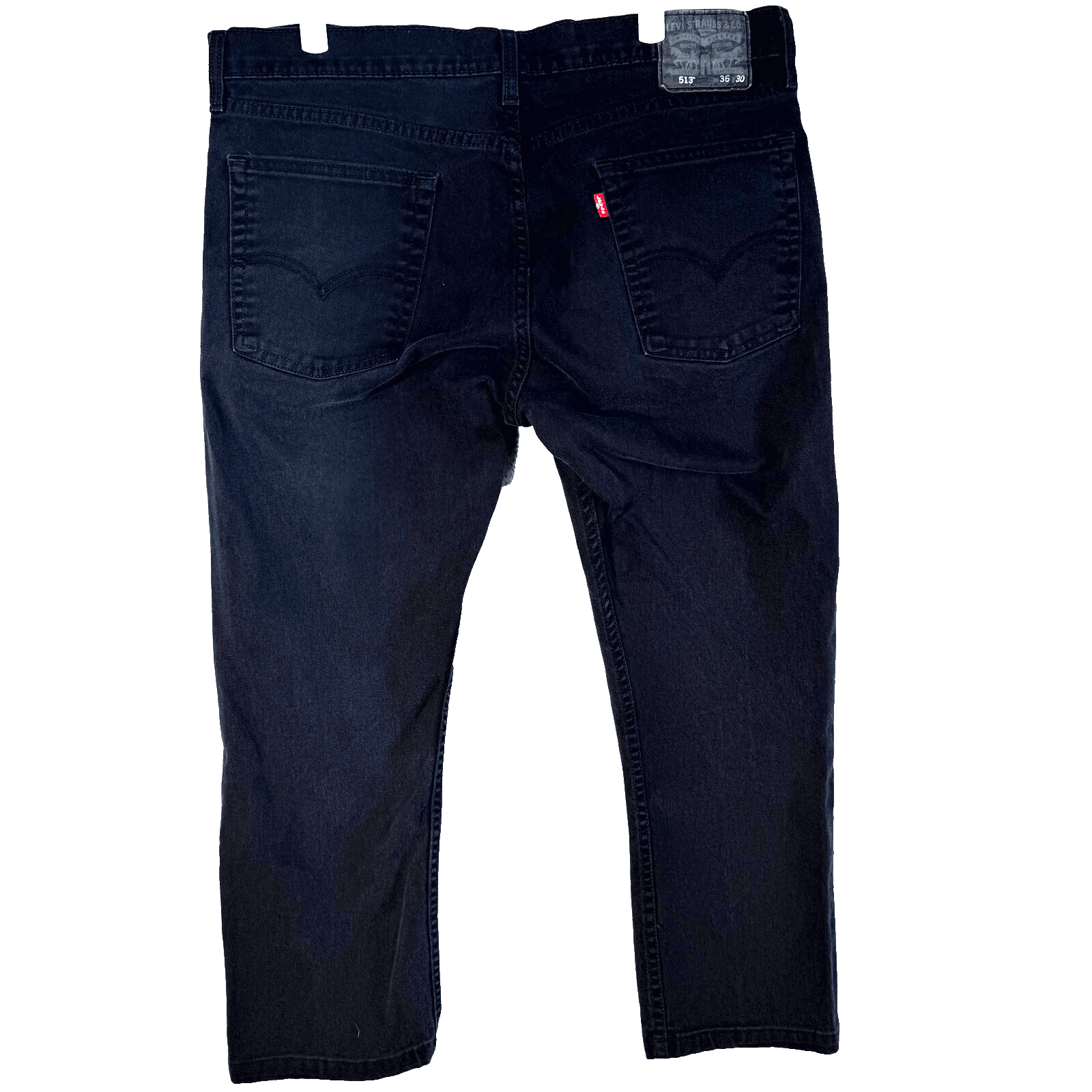 Levi’s 513 Men’s Jeans 36x30 Black Stretch Slim Straight Mid Rise Denim Zip Fly - Thumbnail 2