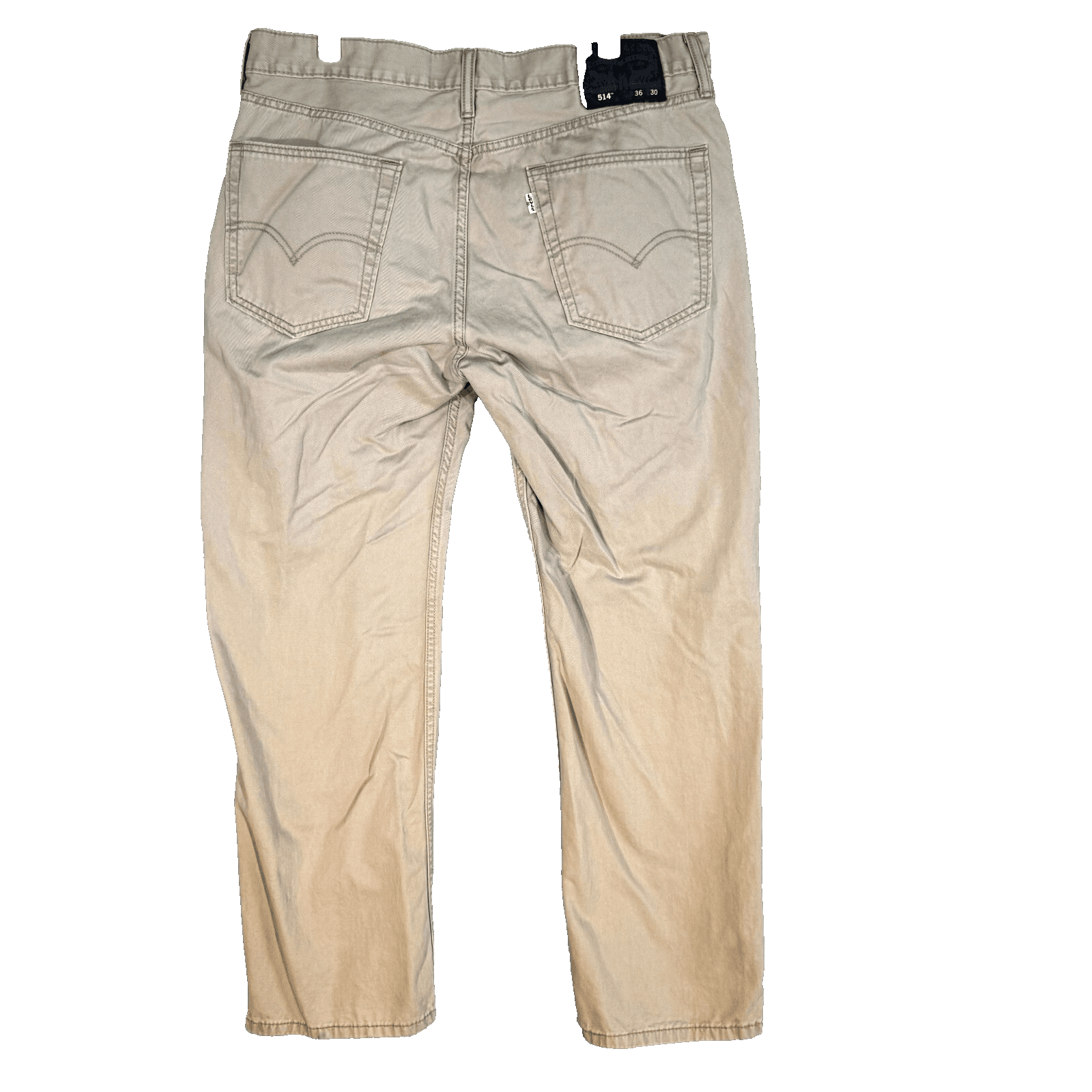 Levi's 514 Men's Jeans 36x30 Beige Denim Straight Fit Zip Fly - Thumbnail 2