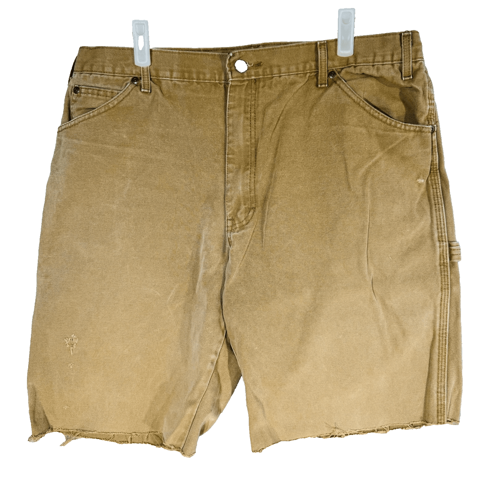 Dickies Shorts Mens 38 Brown Cargo Relaxed Fit Distressed Raw Hem Canvas - Thumbnail 5