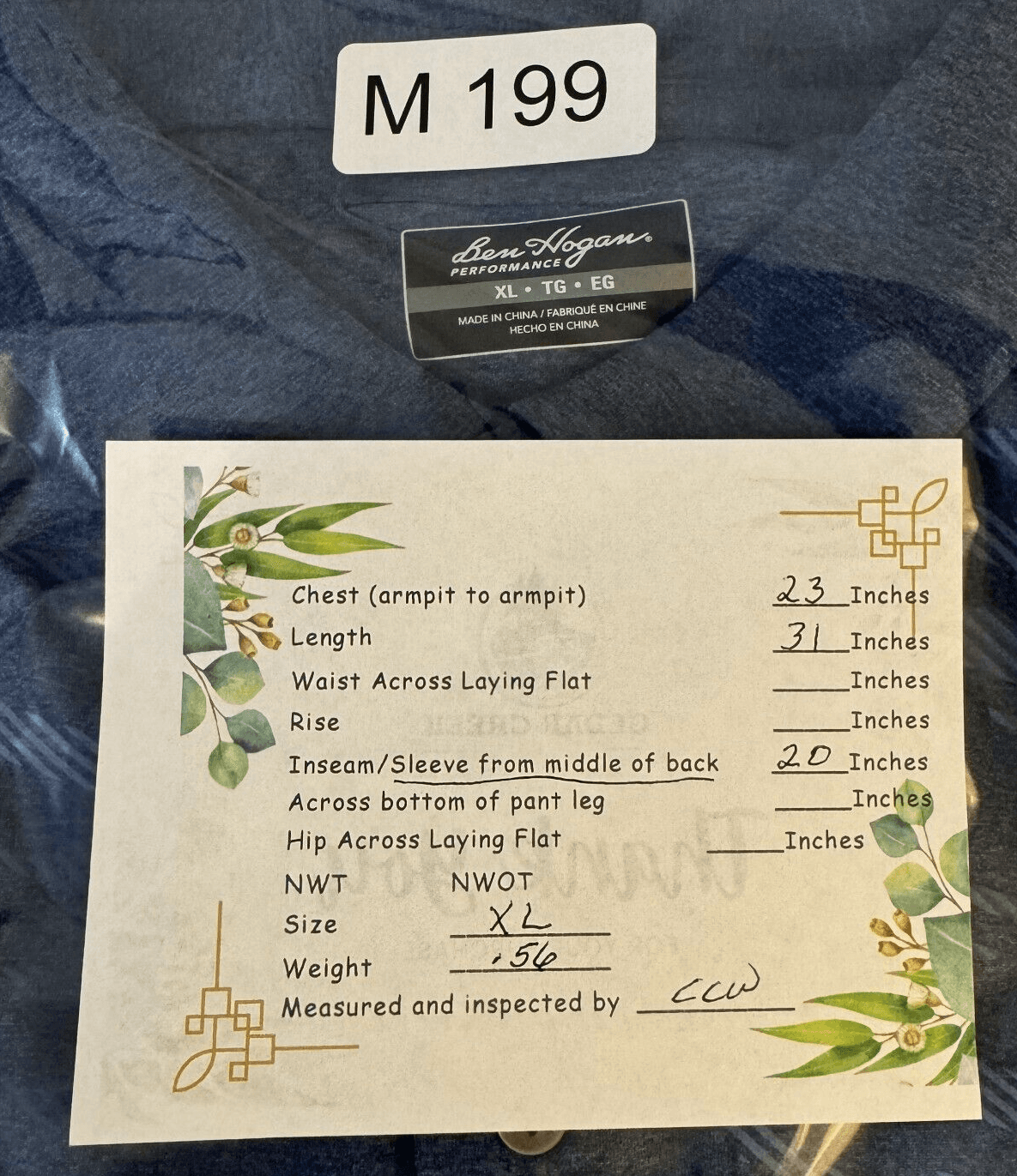 Ben Hogan Men’s Polo Shirt XL Blue Asymmetric Print Golf Performance - Thumbnail 8