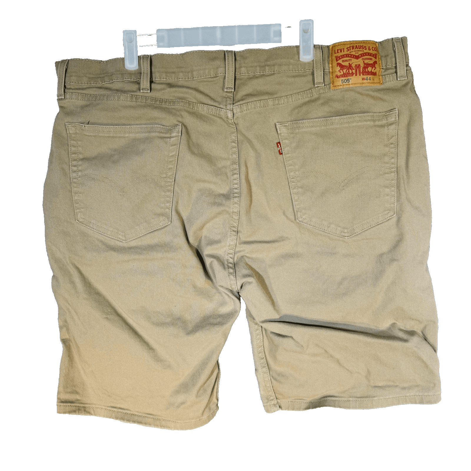 Levi's 505 Shorts Mens 44 Beige Chino Stretch 12 Inseam 5-Pocket Zip Fly - Thumbnail 6