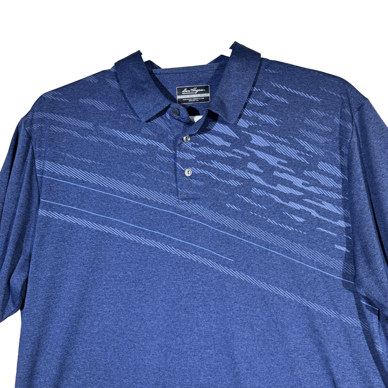 Ben Hogan Men’s Polo Shirt XL Blue Asymmetric Print Golf Performance - Thumbnail 5