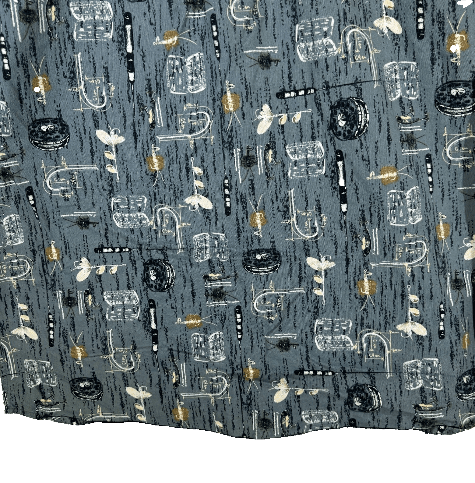 Michael Austin Ruggedwear Men’s Shirt Medium Gray Fishing Print Cotton M210 - Thumbnail 10