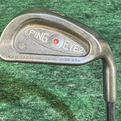 Vintage PING Eye+ 2 8 Iron Red Dot KT Steel Shaft Golf Club Single USA Karsten - Image 1