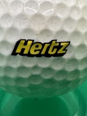 Titleist DT Distance Golf Ball Promo Hertz Logo Collectible Used White 1 Ball - Thumbnail 2