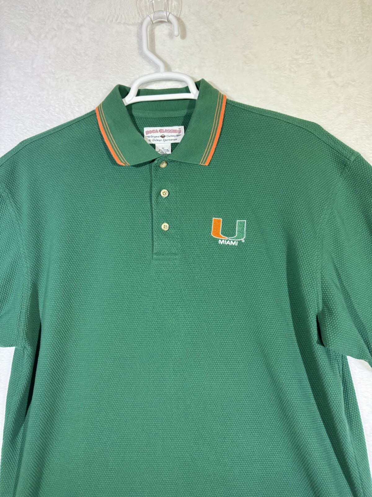 Boca Classics Men’s Miami Hurricanes Polo Shirt XL – Green NCAA Fan Apparel - Thumbnail 5