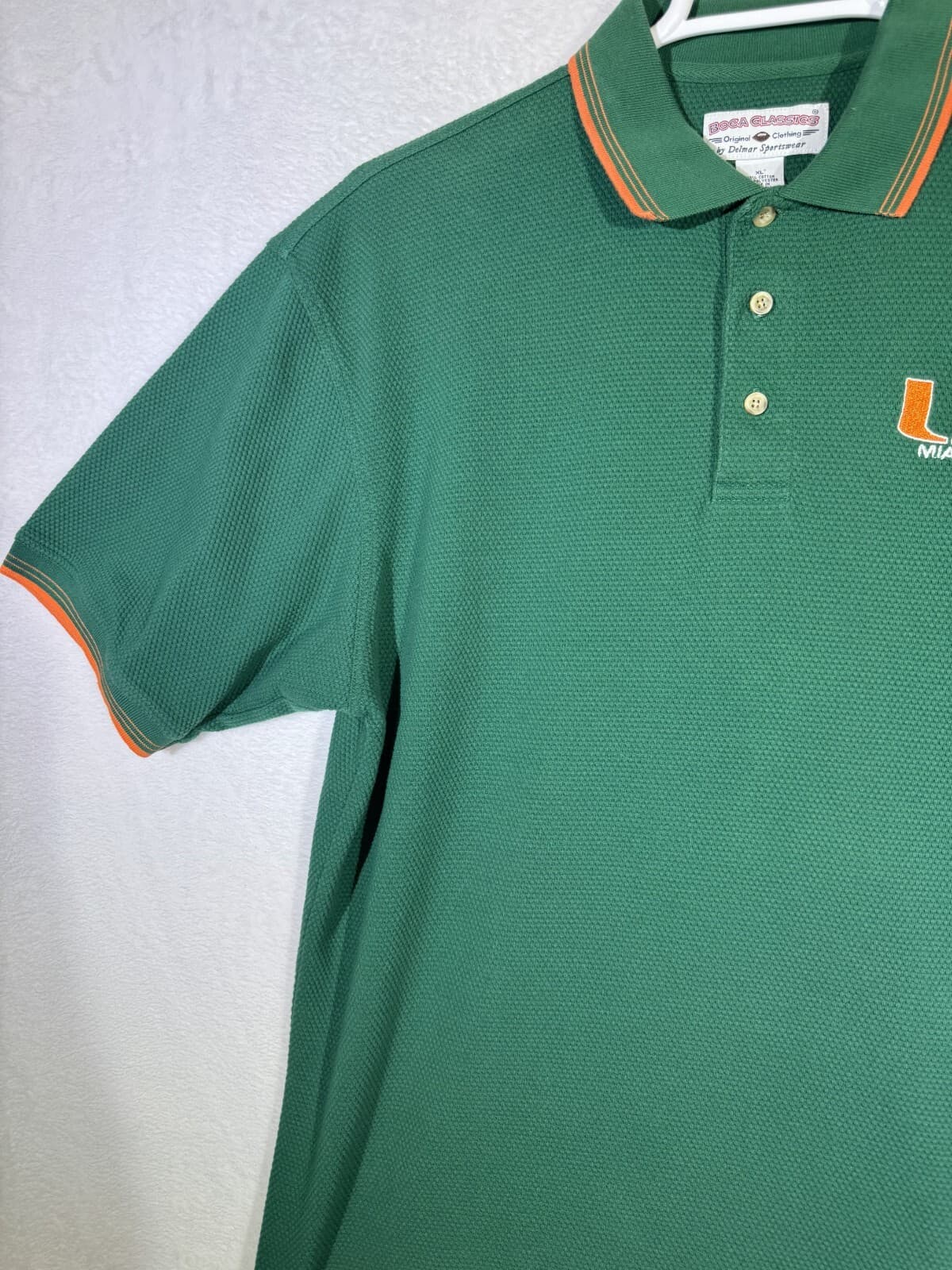 Boca Classics Men’s Miami Hurricanes Polo Shirt XL – Green NCAA Fan Apparel - Thumbnail 4