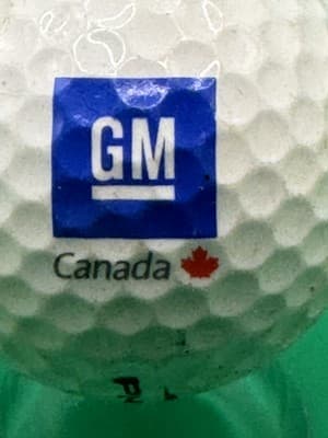 Vintage GM Canada Golf Ball Pinnacle 2 Gold Distance Logo Promo Collectible - Thumbnail 2