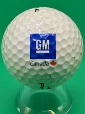 Vintage GM Canada Golf Ball Pinnacle 2 Gold Distance Logo Promo Collectible - Image 1