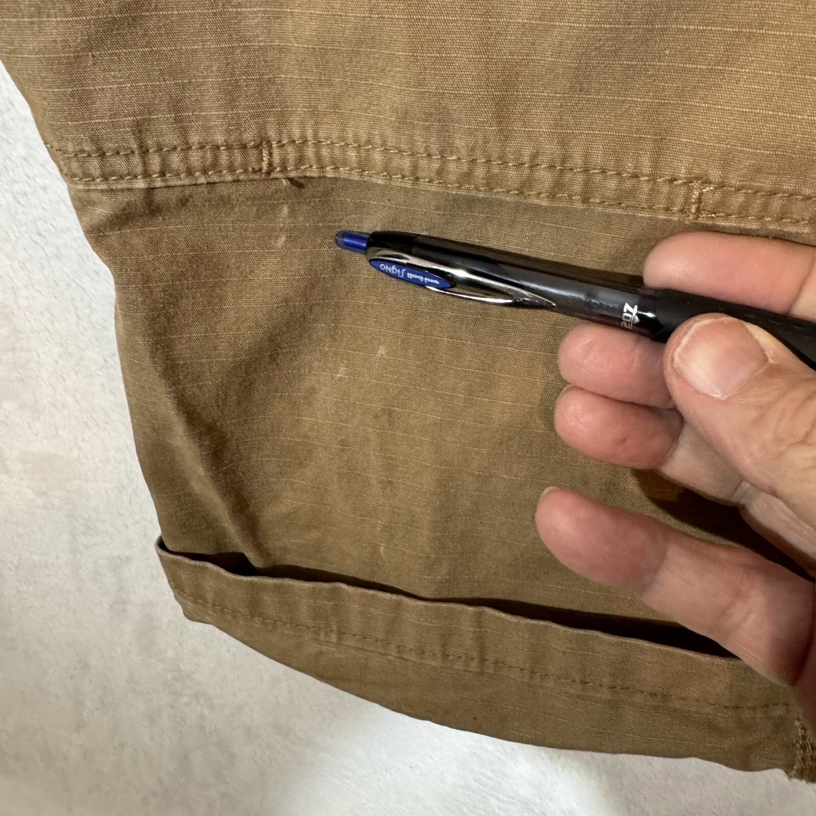 Wrangler RIGGS Workwear Cargo Pants Mens 36×32 Khaki Canvas High‑Rise Heavy Duty - Thumbnail 7