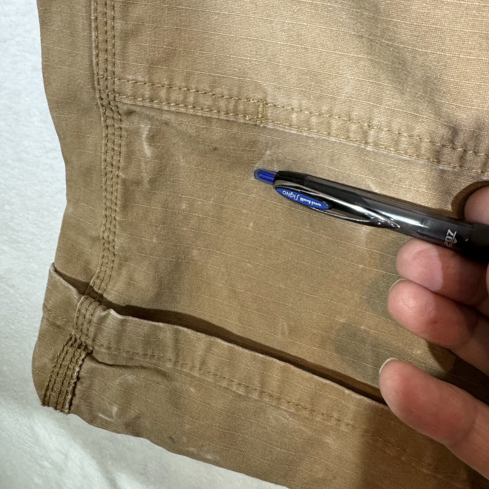 Wrangler RIGGS Workwear Cargo Pants Mens 36×32 Khaki Canvas High‑Rise Heavy Duty - Thumbnail 8