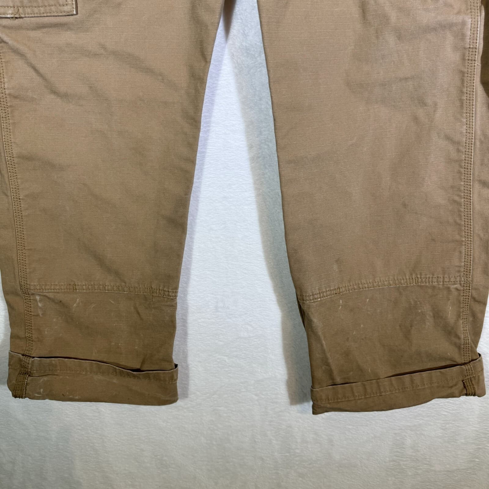 Wrangler RIGGS Workwear Cargo Pants Mens 36×32 Khaki Canvas High‑Rise Heavy Duty - Thumbnail 5