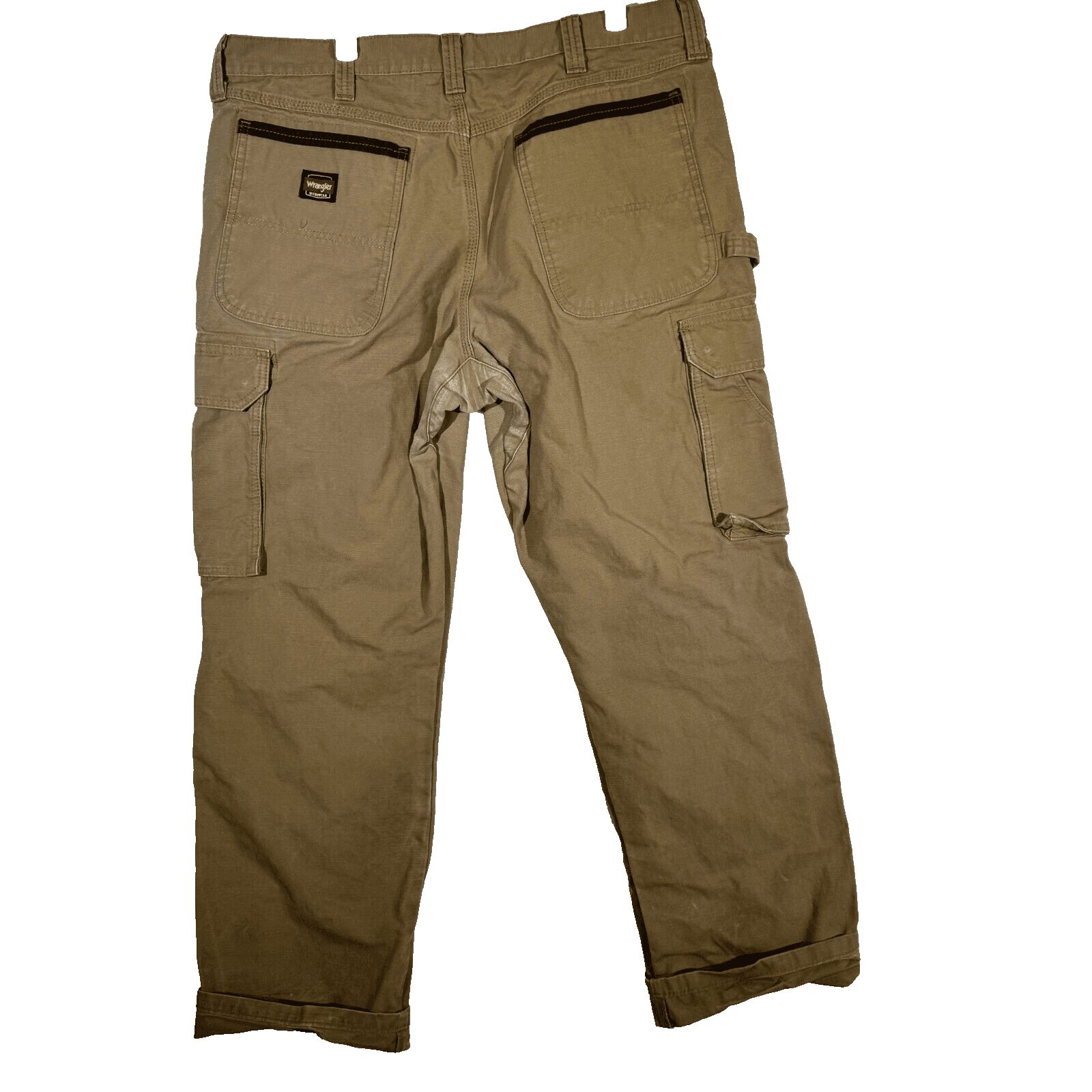 Wrangler RIGGS Workwear Cargo Pants Mens 36×32 Khaki Canvas High‑Rise Heavy Duty - Thumbnail 2