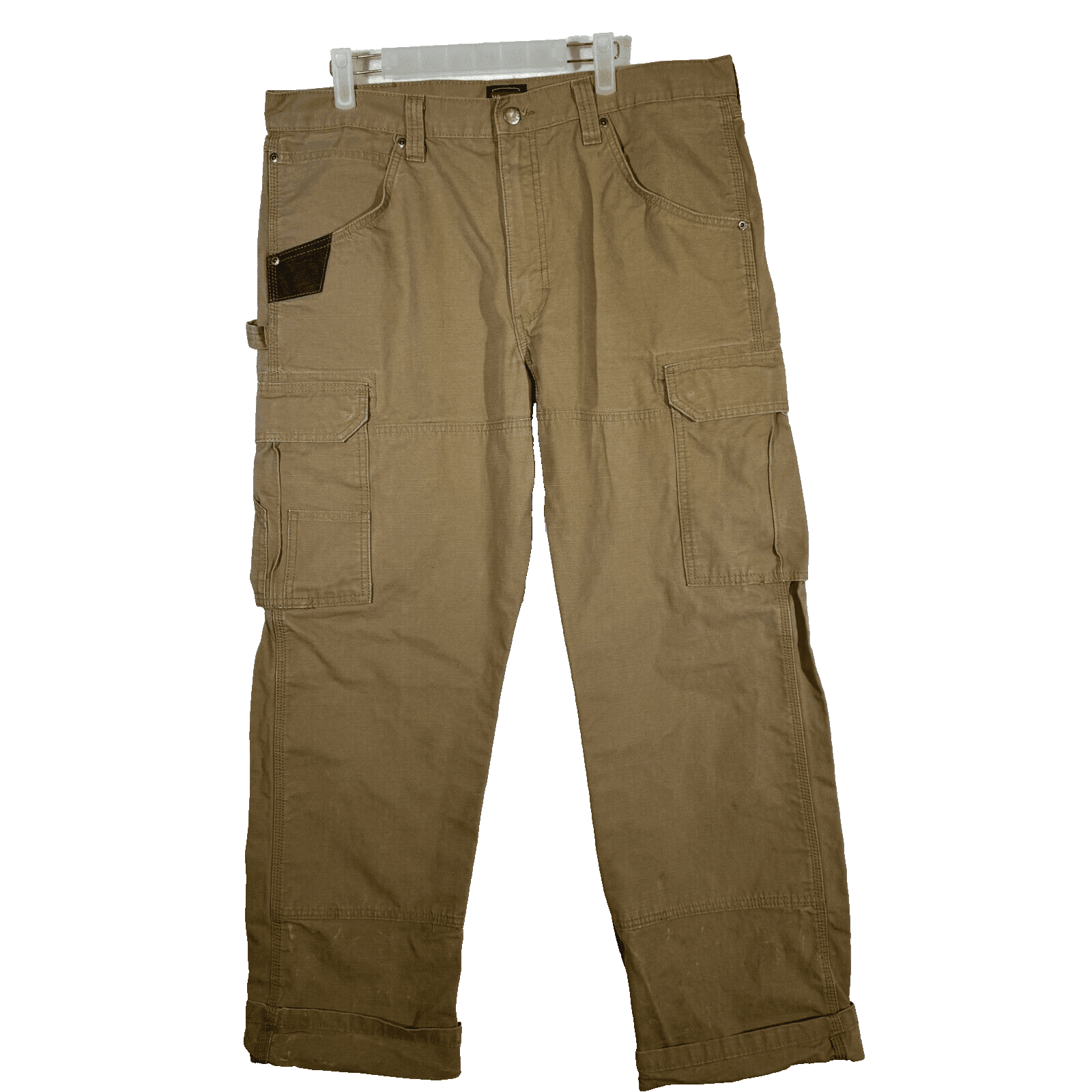 Wrangler RIGGS Workwear Cargo Pants Mens 36×32 Khaki Canvas High‑Rise Heavy Duty - Image 1