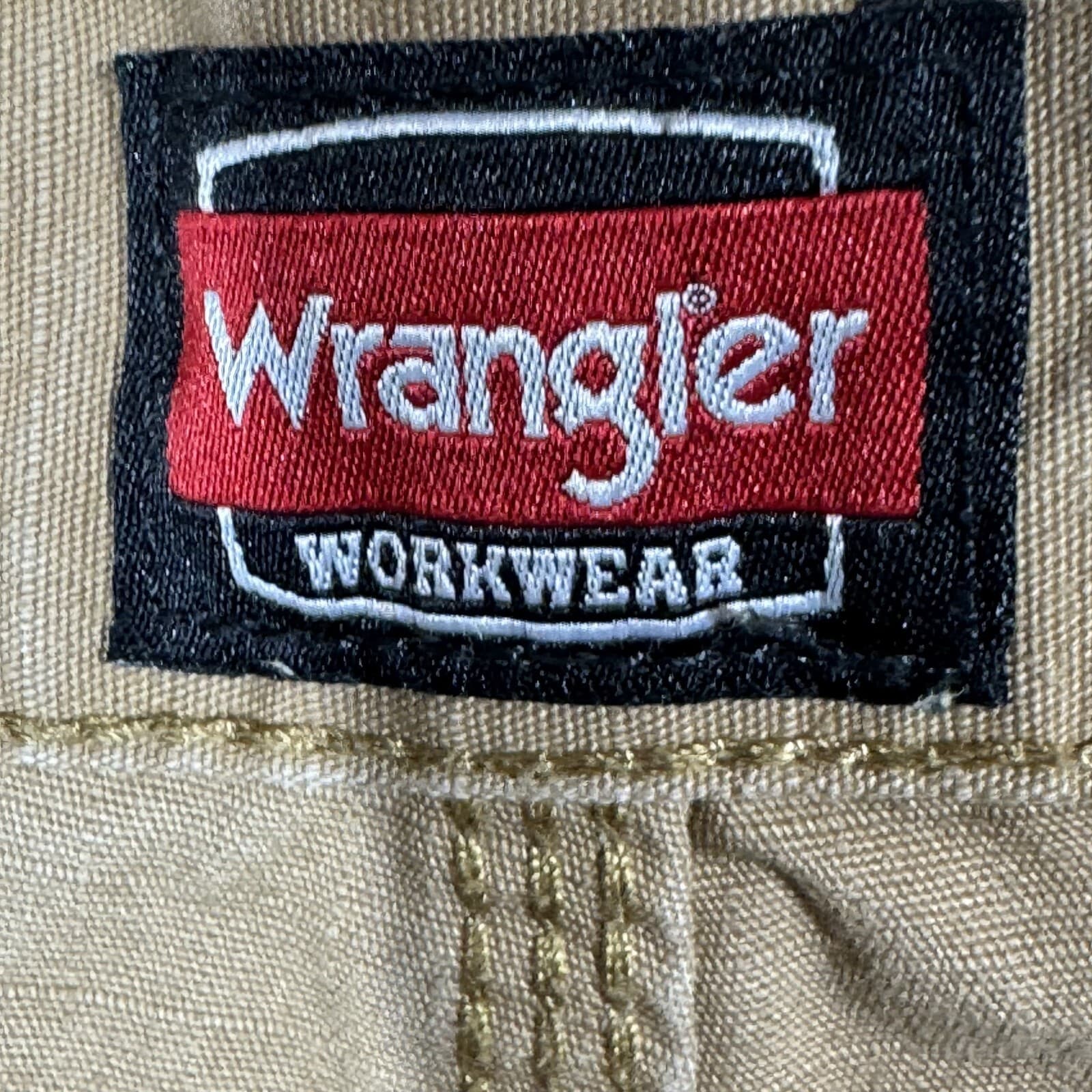 Wrangler RIGGS Workwear Cargo Pants Mens 36×32 Khaki Canvas High‑Rise Heavy Duty - Thumbnail 15