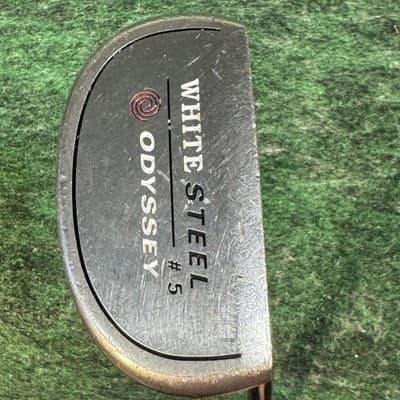 Odyssey White Steel #5 Mallet Putter Mens Golf Club SuperStroke Traxion Grip - Thumbnail 3
