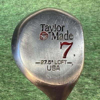 Vintage TaylorMade Pittsburgh Persimmon 7 Wood 27.5° Metalwood Golf Club USA - Image 1