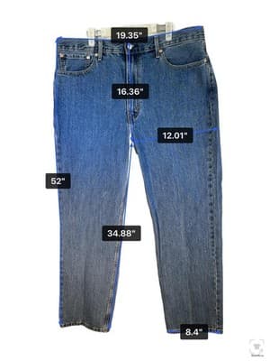 Levi's 550 Jeans Mens 40x32 Blue Medium Wash Relaxed Straight Denim Zip Fly - Thumbnail 9