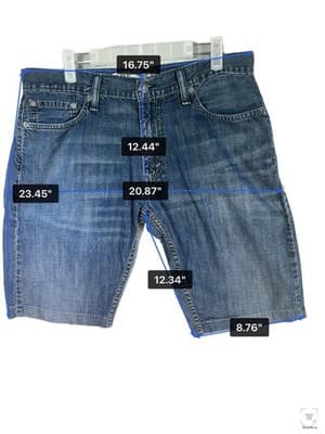Levi's 514 Shorts Mens 34 Blue Bermuda Slim Straight 12 Inseam 5-Pocket - Thumbnail 10