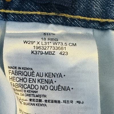 Levis 511 Jeans Mens 29x31 Blue Light Wash Slim Tapered Stretch Denim Mid Rise - Thumbnail 8