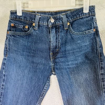 Vintage Levis 511 Jeans Mens 29x30 Blue Medium Wash Slim Taper Stretch Denim - Thumbnail 3