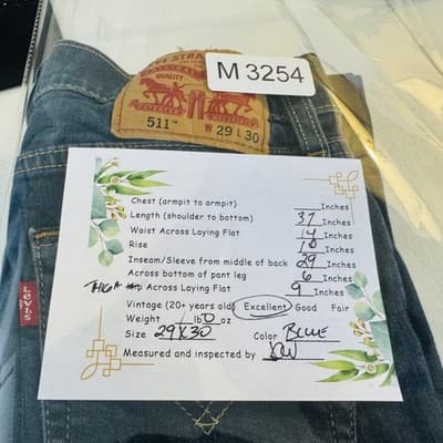 Levis 511 Jeans Mens 29x30 Blue Medium Wash Slim Taper Stretch Denim Mid Rise - Thumbnail 9