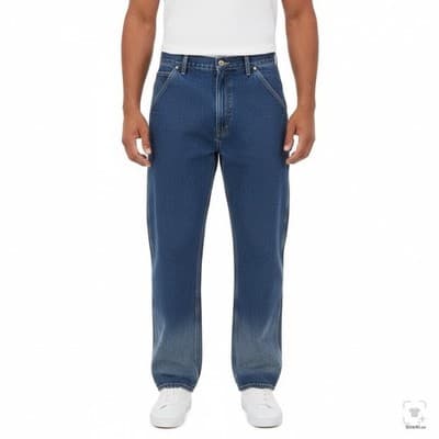 Carhartt Jeans Mens 48x32 Blue Dark Wash Relaxed Straight Dungaree Fit - Thumbnail 5