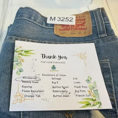 Levis 511 Jeans Mens 29x31 Blue Light Wash Slim Tapered Stretch Denim Mid Rise - Thumbnail 12