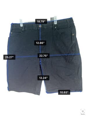 Dickies Shorts Mens 38 Black Cargo Denim Stretch Relaxed Fit 12 Inseam Pockets - Thumbnail 10