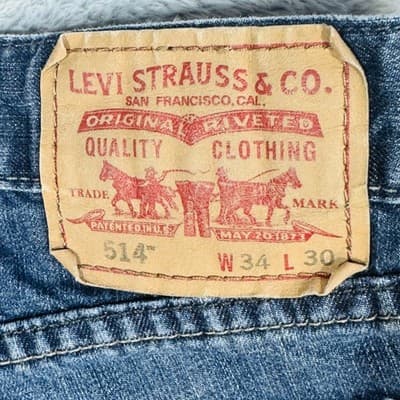 Levi's 514 Shorts Mens 34 Blue Bermuda Slim Straight 12 Inseam 5-Pocket - Thumbnail 7