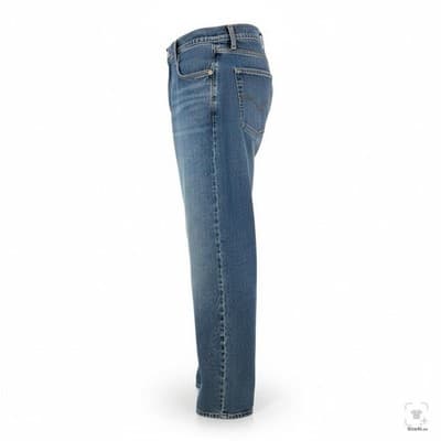 Levis 502 Jeans Mens 40x32 Blue Medium Wash Tapered Stretch Denim Zip Fly - Thumbnail 3