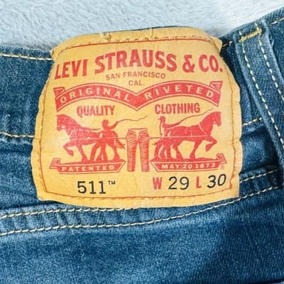Levis 511 Jeans Mens 29x30 Blue Medium Wash Slim Taper Stretch Denim Mid Rise - Thumbnail 3