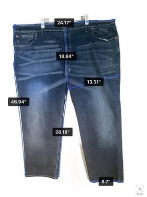 Levis 559 Jeans Mens 50x30 Blue Medium Wash Relaxed Straight Denim Zip Fly - Thumbnail 12