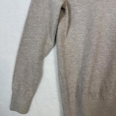 Banana Republic Petite Tan Scalloped-Neck Sweater, Size 0P Petite W 267 - Thumbnail 3