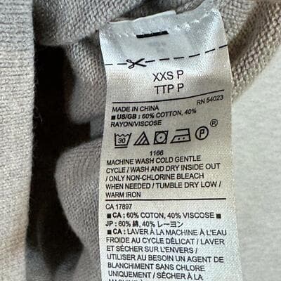 Banana Republic Petite Tan Scalloped-Neck Sweater, Size 0P Petite W 267 - Thumbnail 7