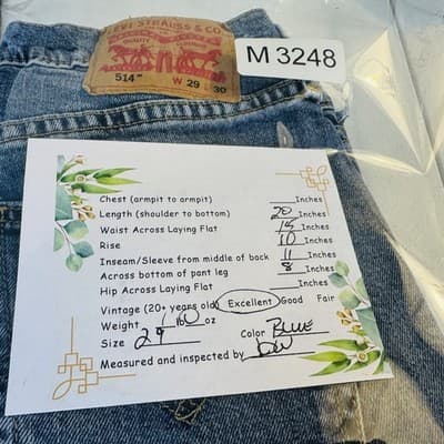 Levis 514 Shorts Mens 29 Blue Bermuda Distressed 11 Inseam 5-Pocket Zip Fly - Thumbnail 9