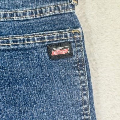 Dickies Shorts Mens 38 Blue Cargo Relaxed Fit Stretch Denim 11 Inseam Pockets - Thumbnail 7