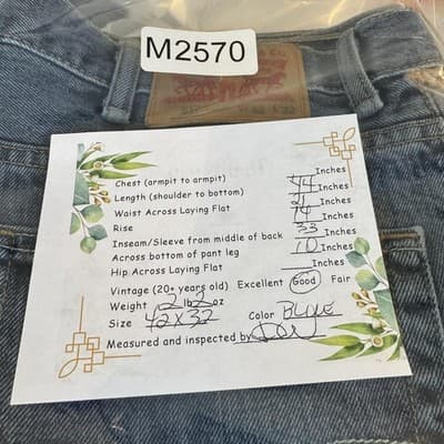 Levis 517 Jeans Mens 42x32 Blue Denim Straight Leg Western Frayed Hem Classic - Thumbnail 10