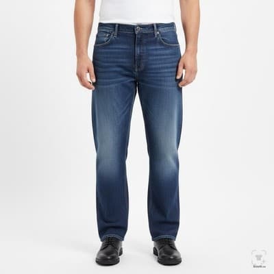 Levis 559 Jeans Mens 50x30 Blue Medium Wash Relaxed Straight Denim Zip Fly - Thumbnail 4