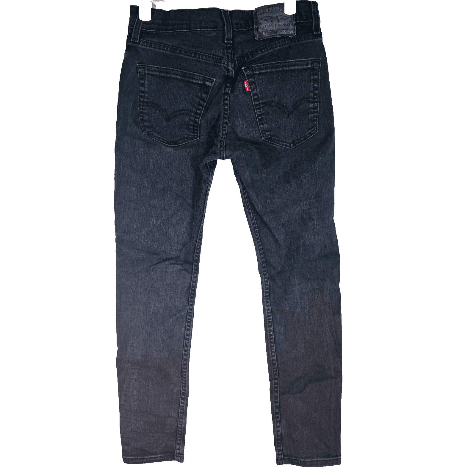 Levis 512 Jeans Mens 28x28 Black Dark Wash Slim Tapered Denim Stretch Fit - Thumbnail 2