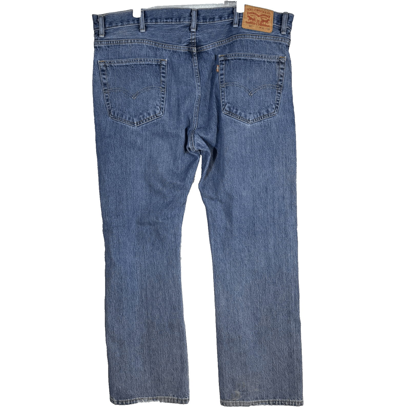 Levis 517 Jeans Mens 42x32 Blue Denim Straight Leg Western Frayed Hem Classic - Thumbnail 2